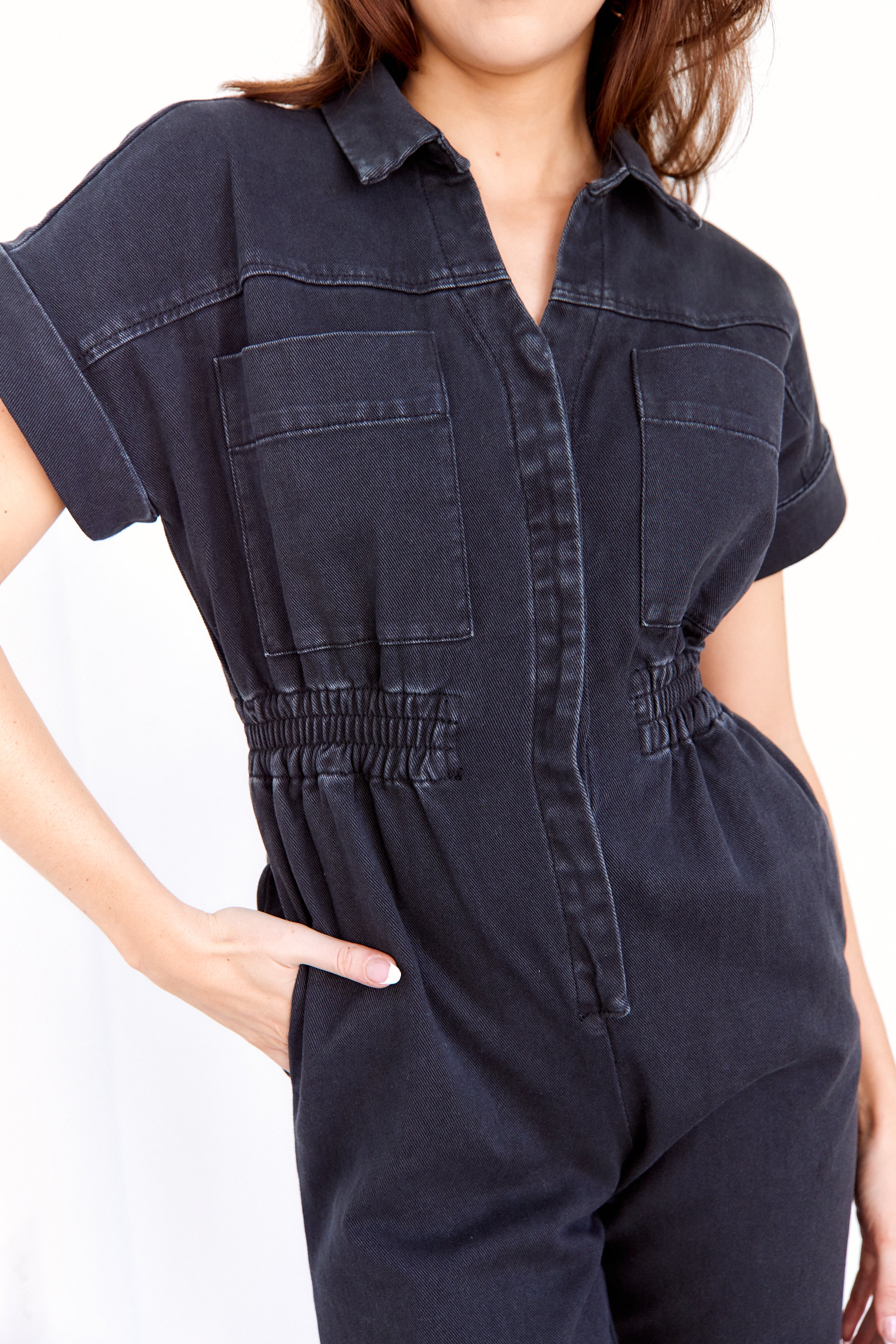 SALE - Amelia Short Sleeve Utility Jumpsuit