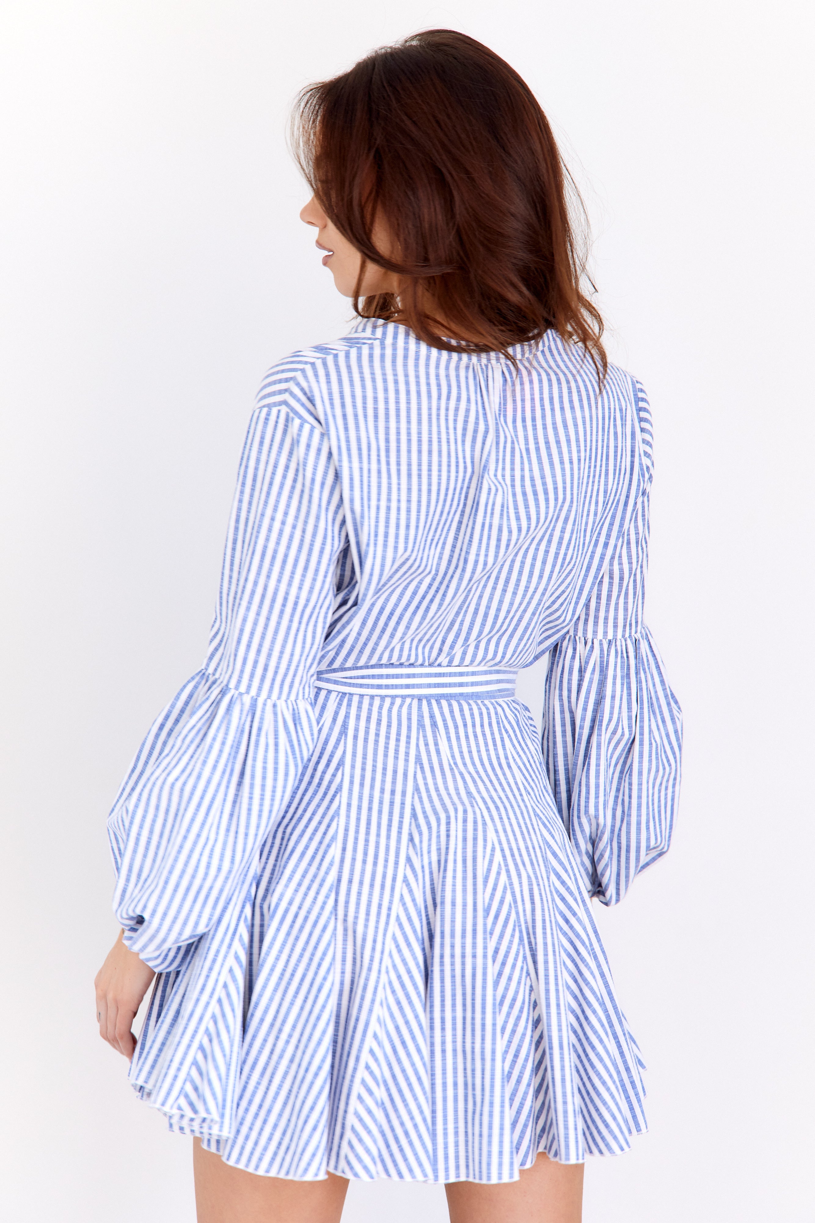 SALE - Sienna Button Front Striped Mini Dress