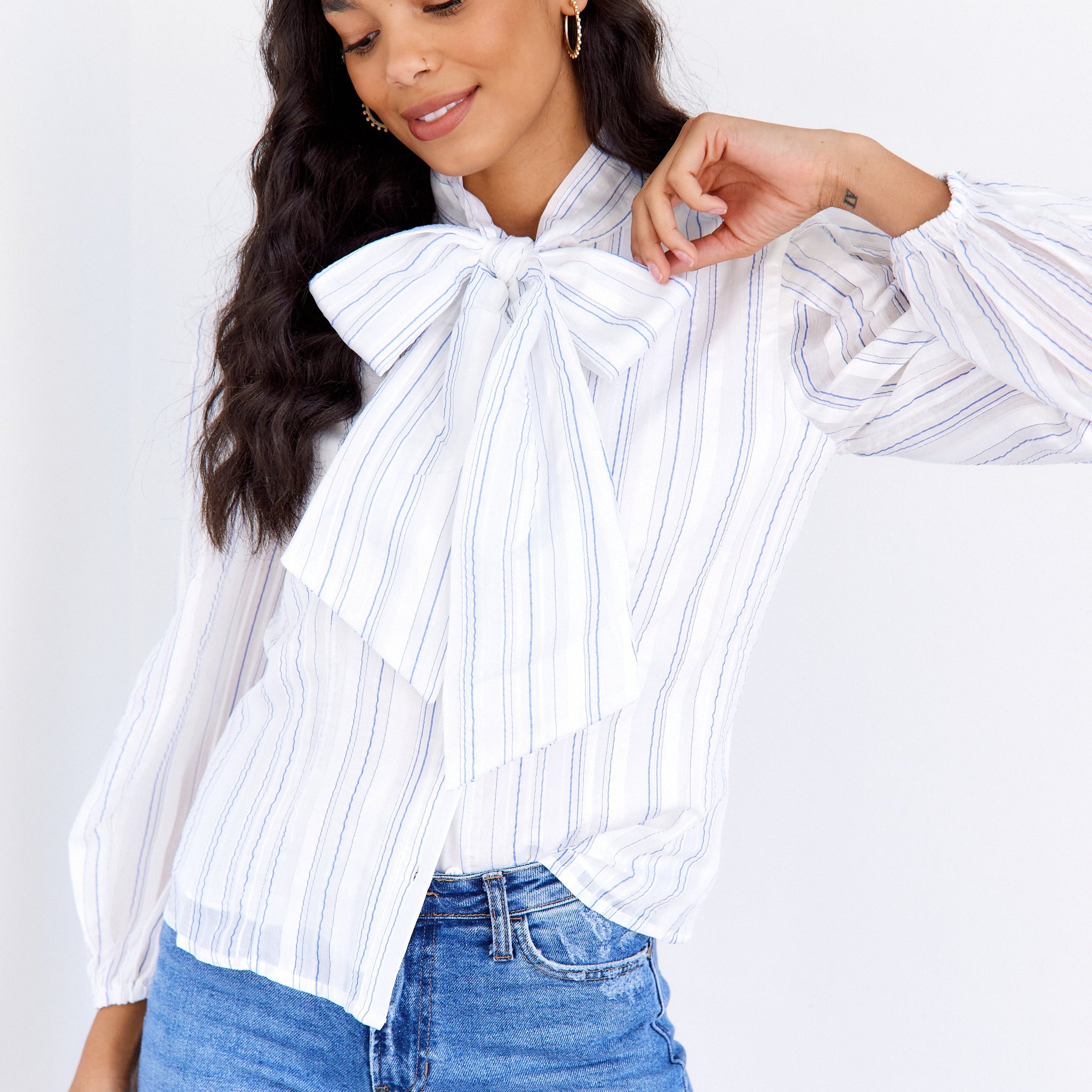 SALE - Arden Tie Bow Blouse