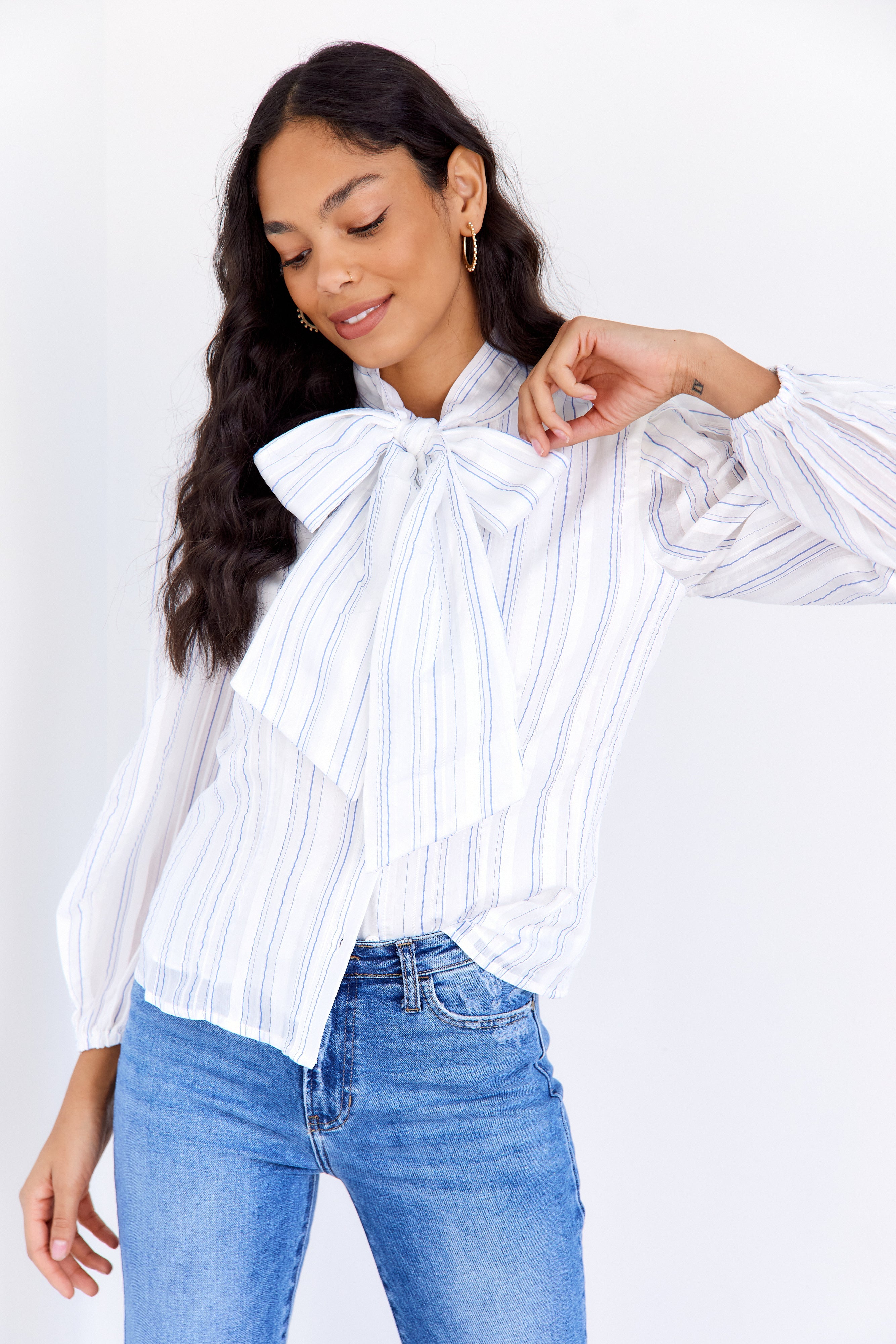 SALE - Arden Tie Bow Blouse