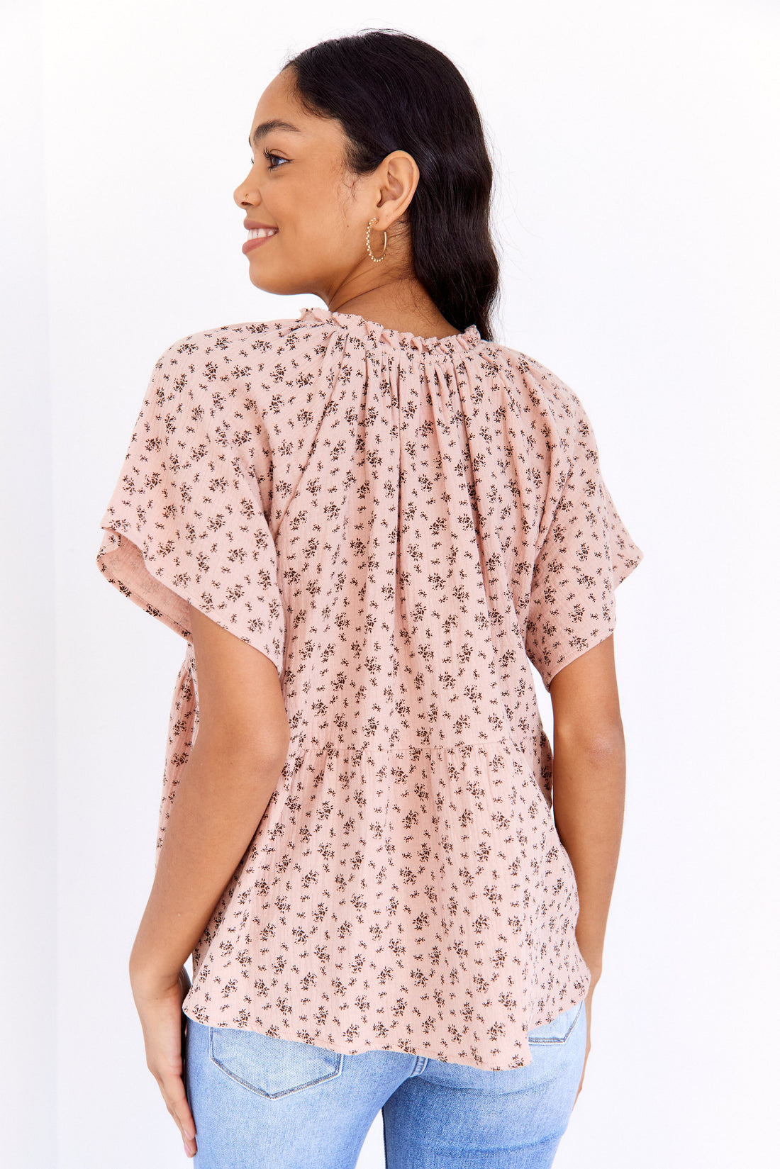 SALE - Augusta Tie Front Peplum Top