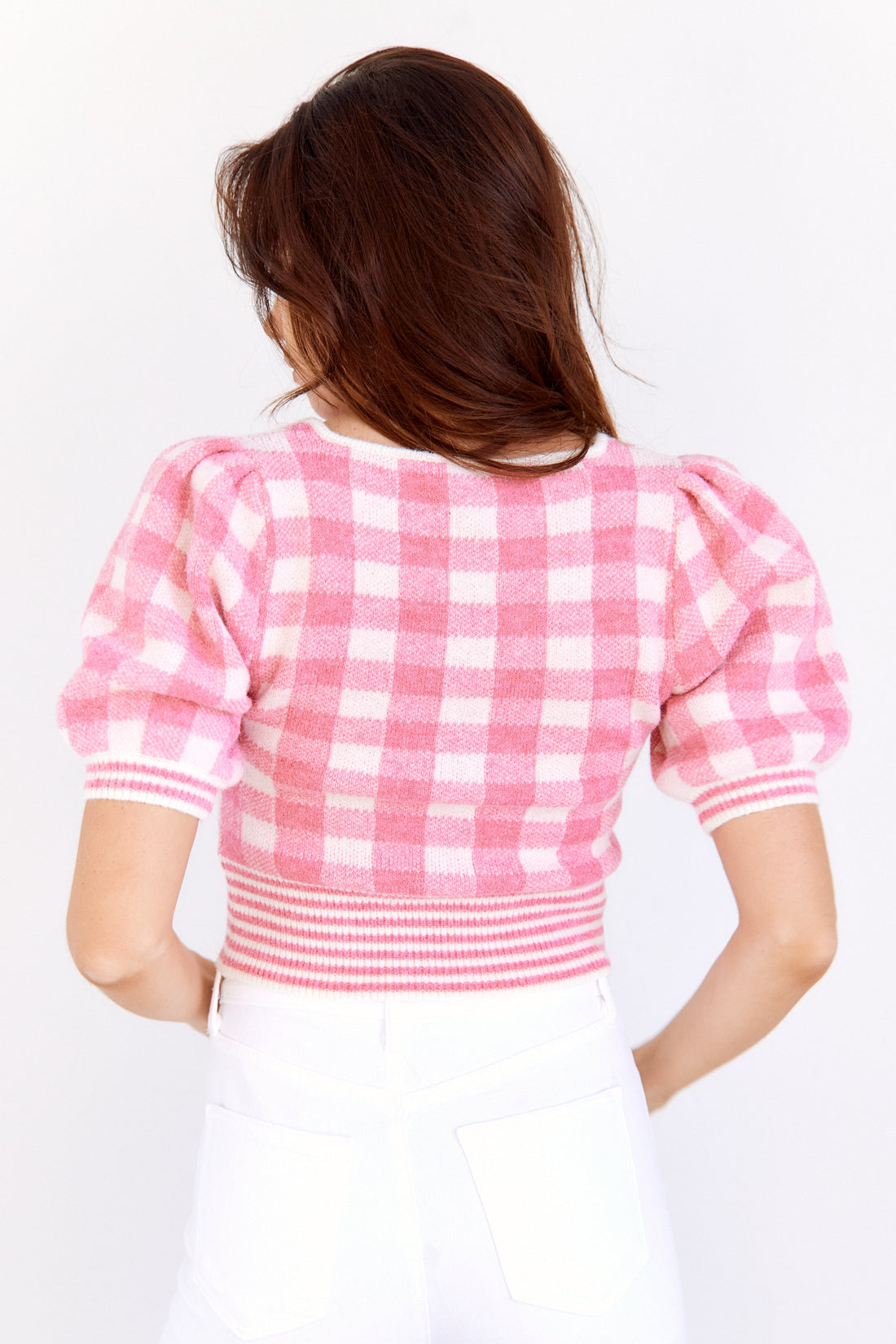 SALE - Brielle Plaid Puff Sleeve Sweater
