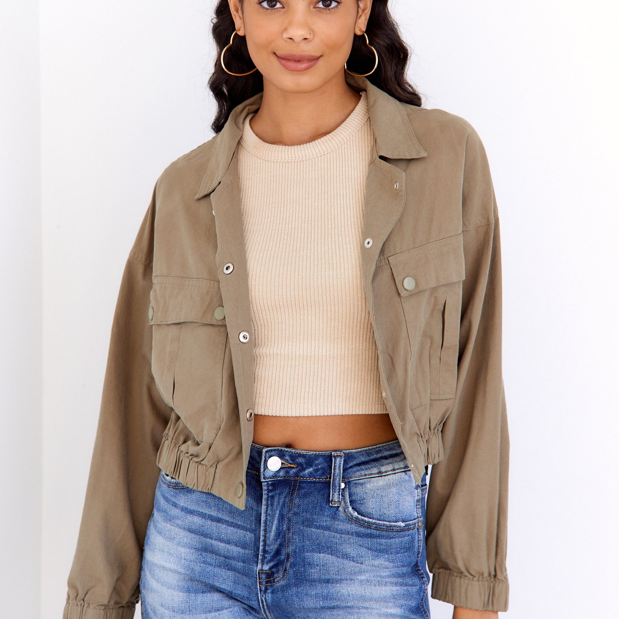 SALE - Arden Cropped Utility Jacket