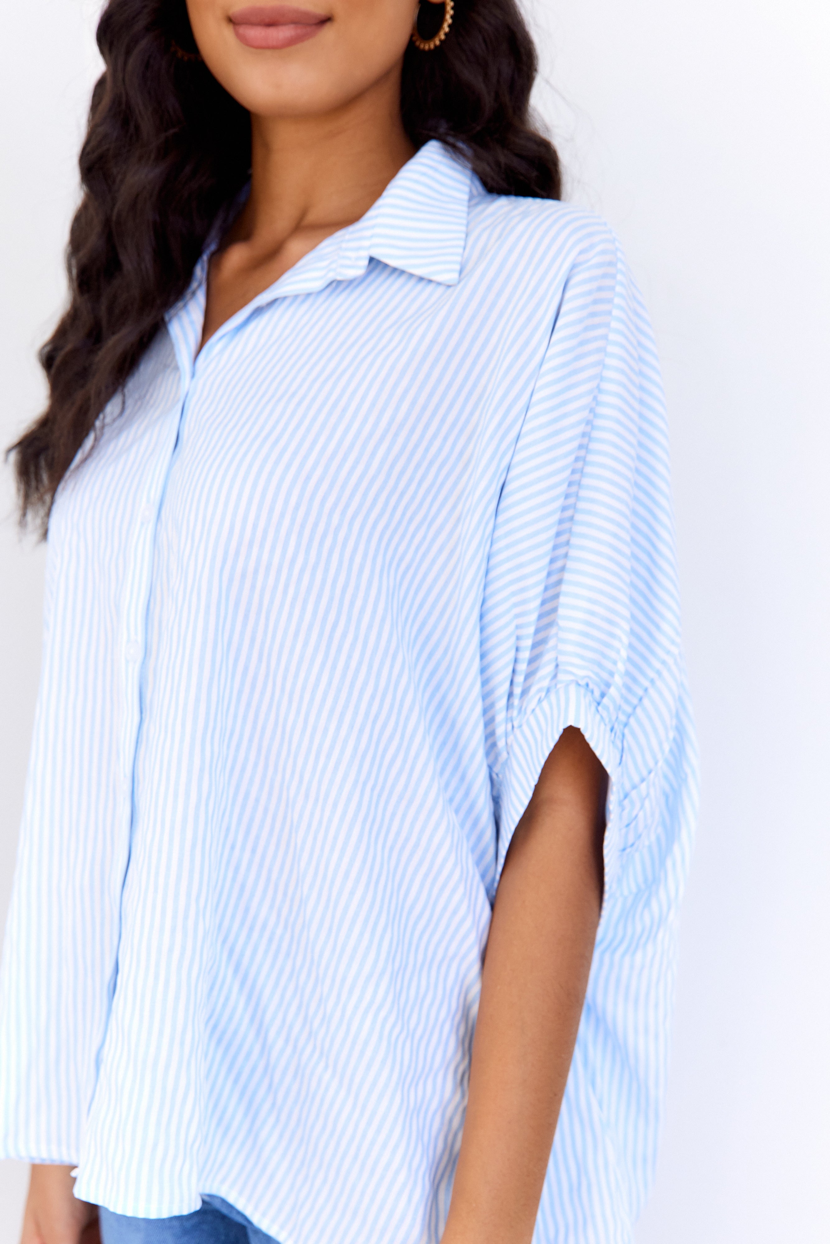 Celeste Boxy Striped Button Down