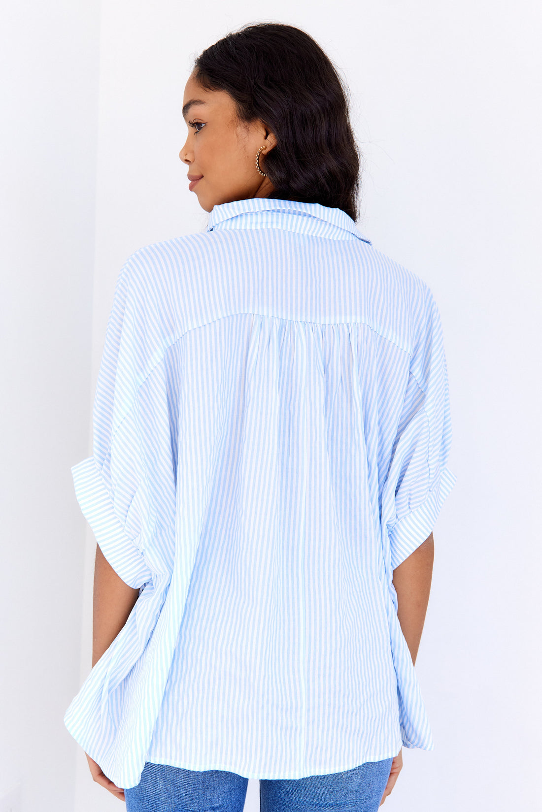 Celeste Boxy Striped Button Down