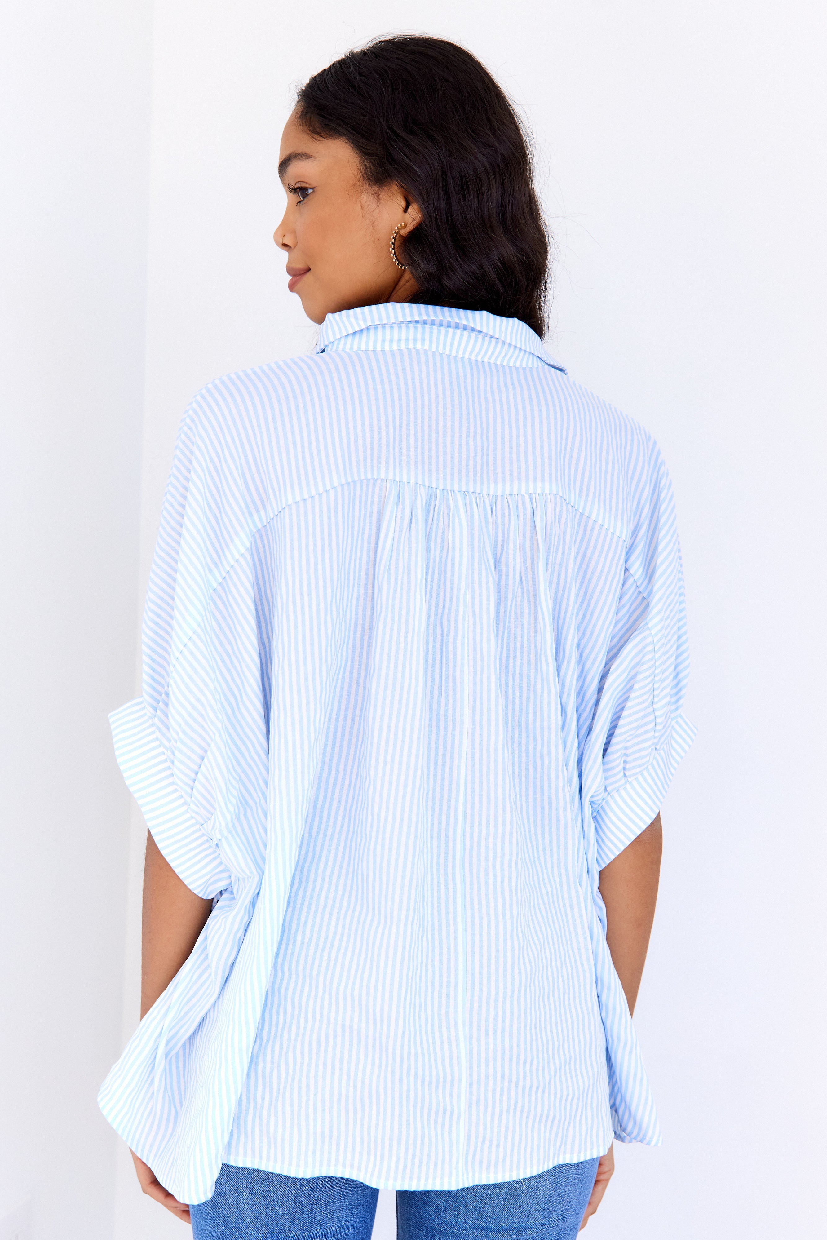 Celeste Boxy Striped Button Down