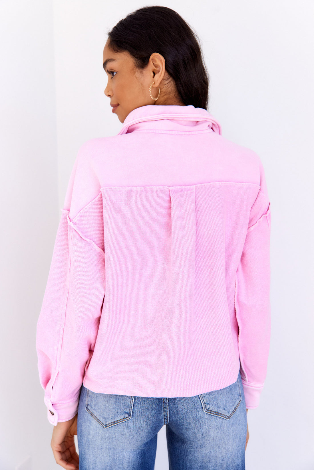 SALE - Justina Washed French Terry Cropped Jacket