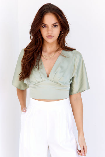 Alice Plunge Neck Tie Back Top