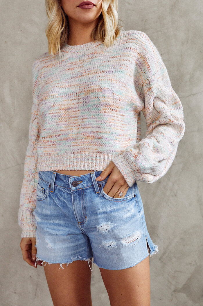 Kenzie Side Slit Denim Shorts