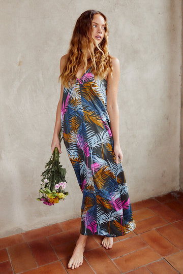 Ivey Palm Print Maxi Dress