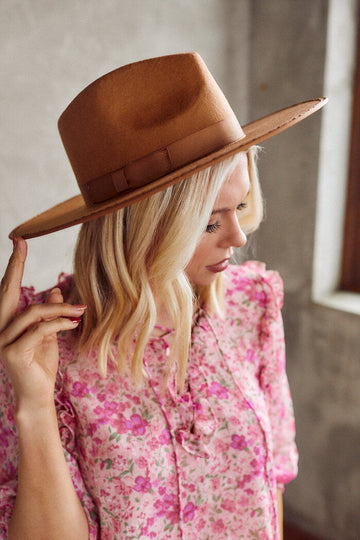 Addler Ribbon Strap Flat Brim Hat