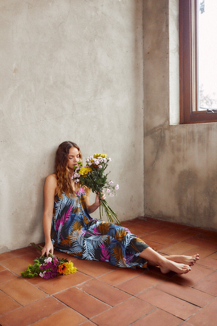 Ivey Palm Print Maxi Dress