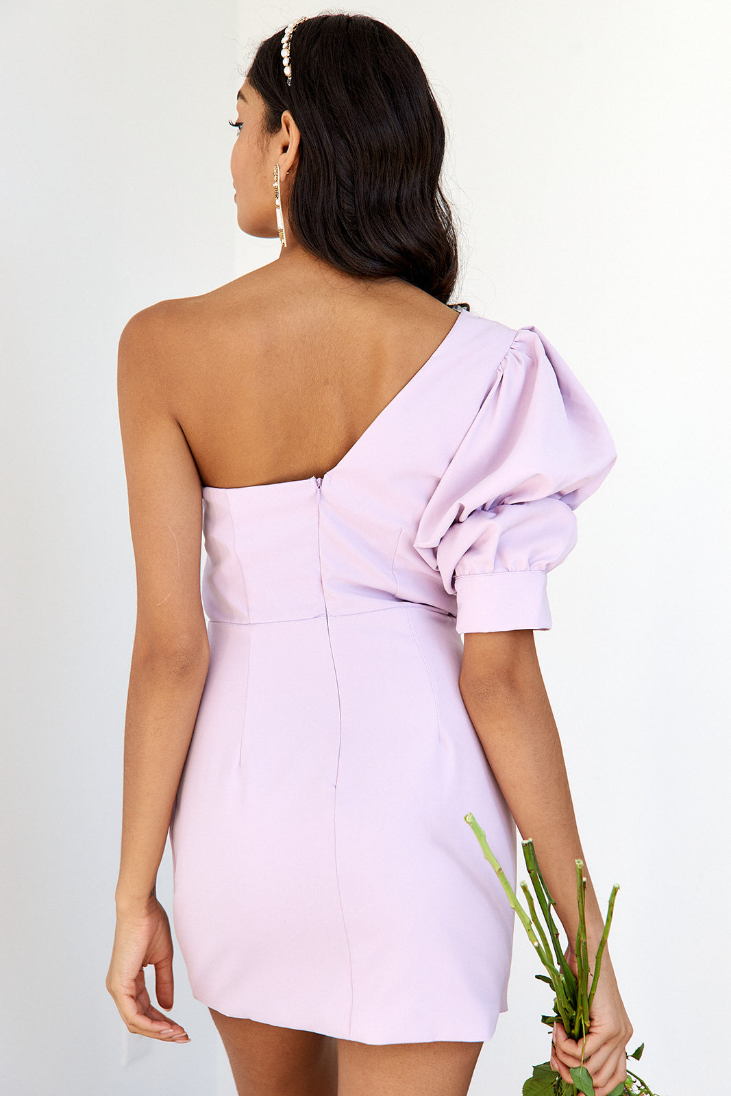 Ava One Shoulder Pleated Dress