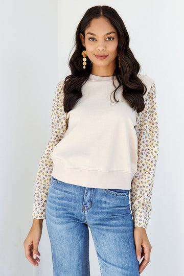 Powell Woven Sleeve Sweatshirt
