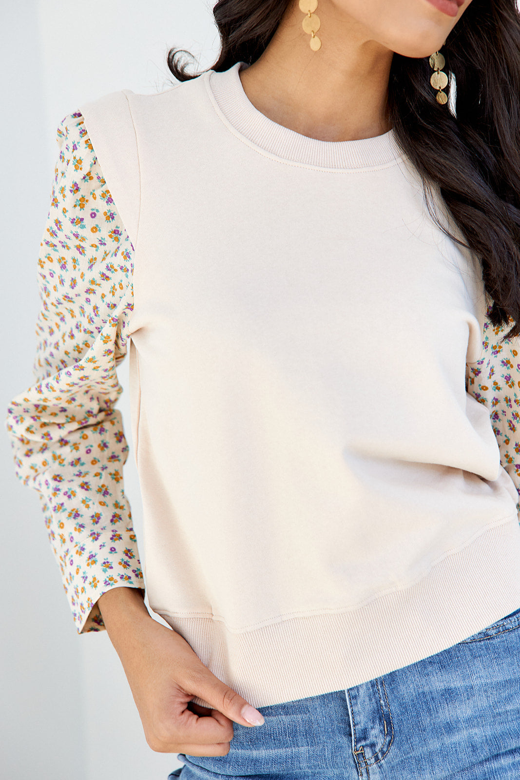 Powell Woven Sleeve Sweatshirt