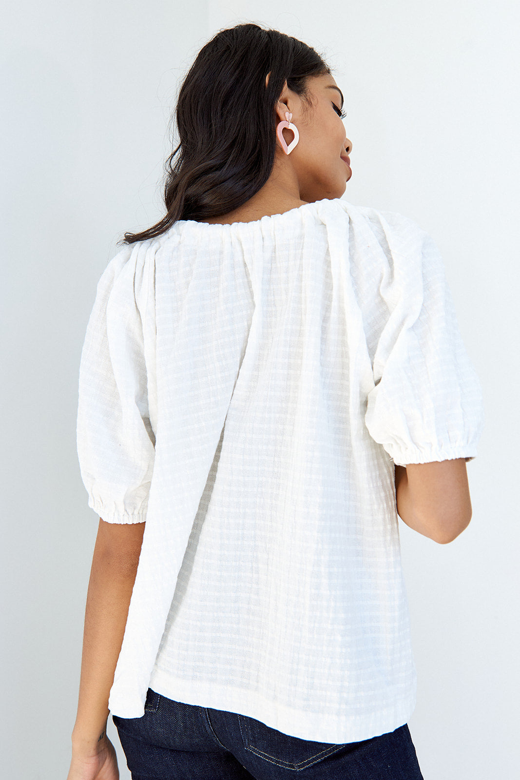 Brighton Tie Front Puff Sleeve Blouse