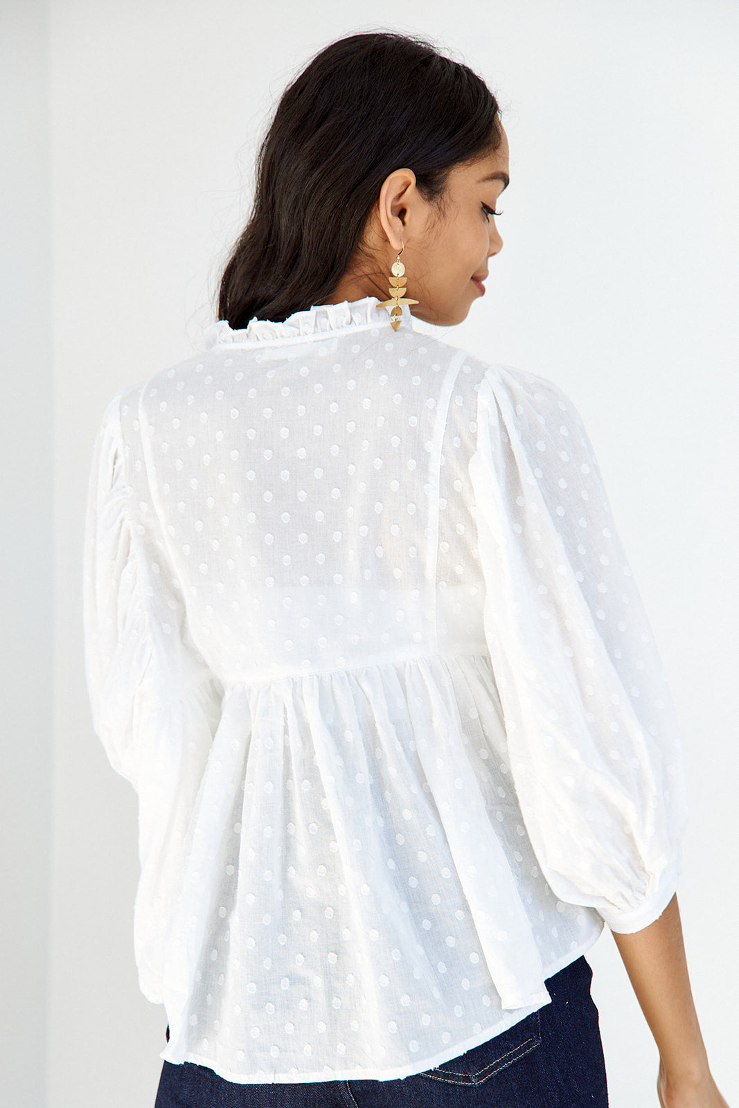 Misha Embroidered High Neck Blouse