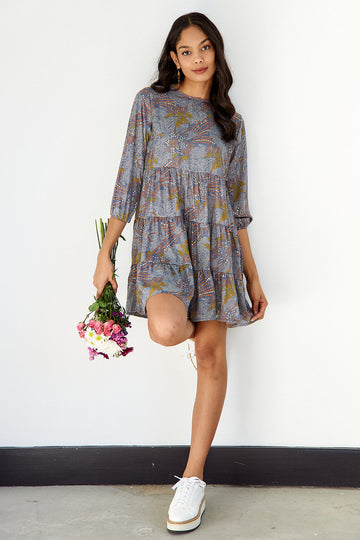 Ingrid Long Sleeve Tiered Mini Dress