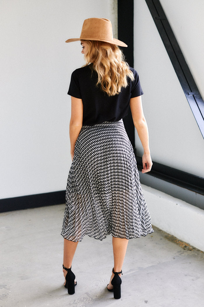 Tate Houndstooth Print Skirt