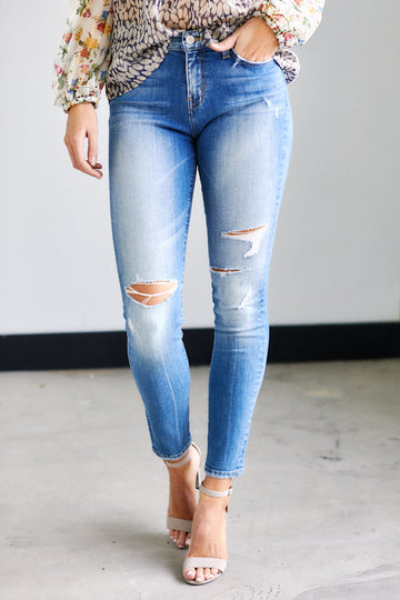 Vida Distressed Skinny Jeans