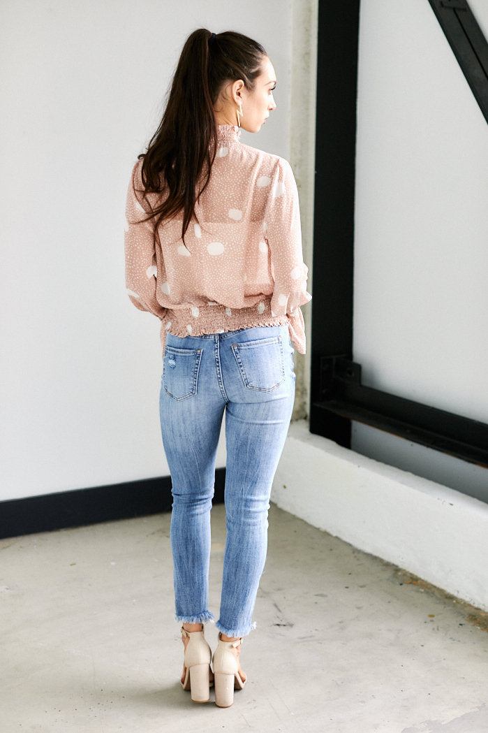 Kylie High Rise Button Fly Skinny Jean