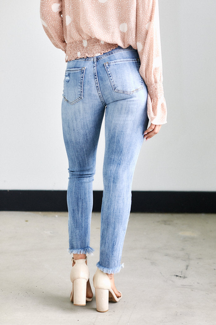 Kylie High Rise Button Fly Skinny Jean