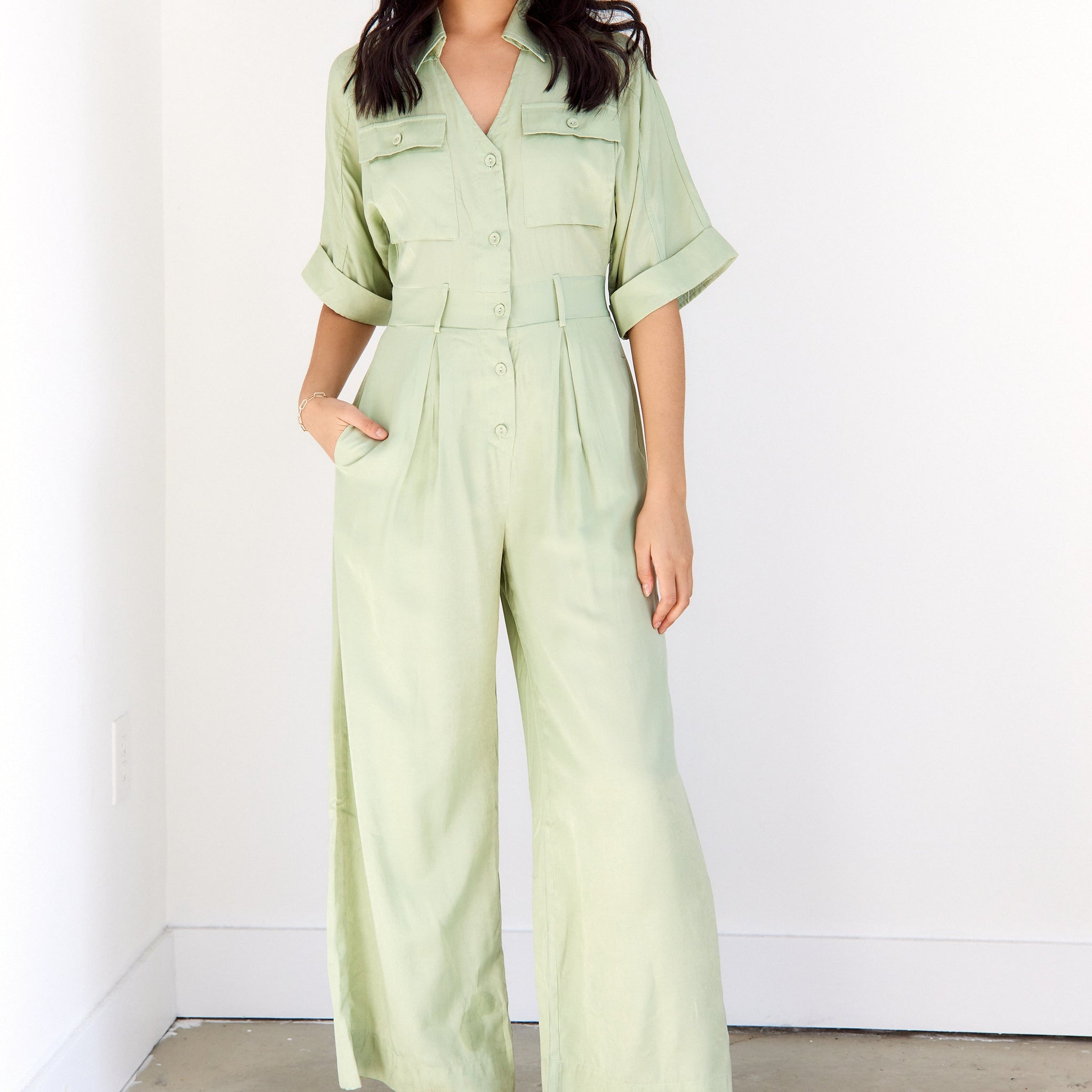 SALE - Chrissy Wide Leg Utility Jumpsuit