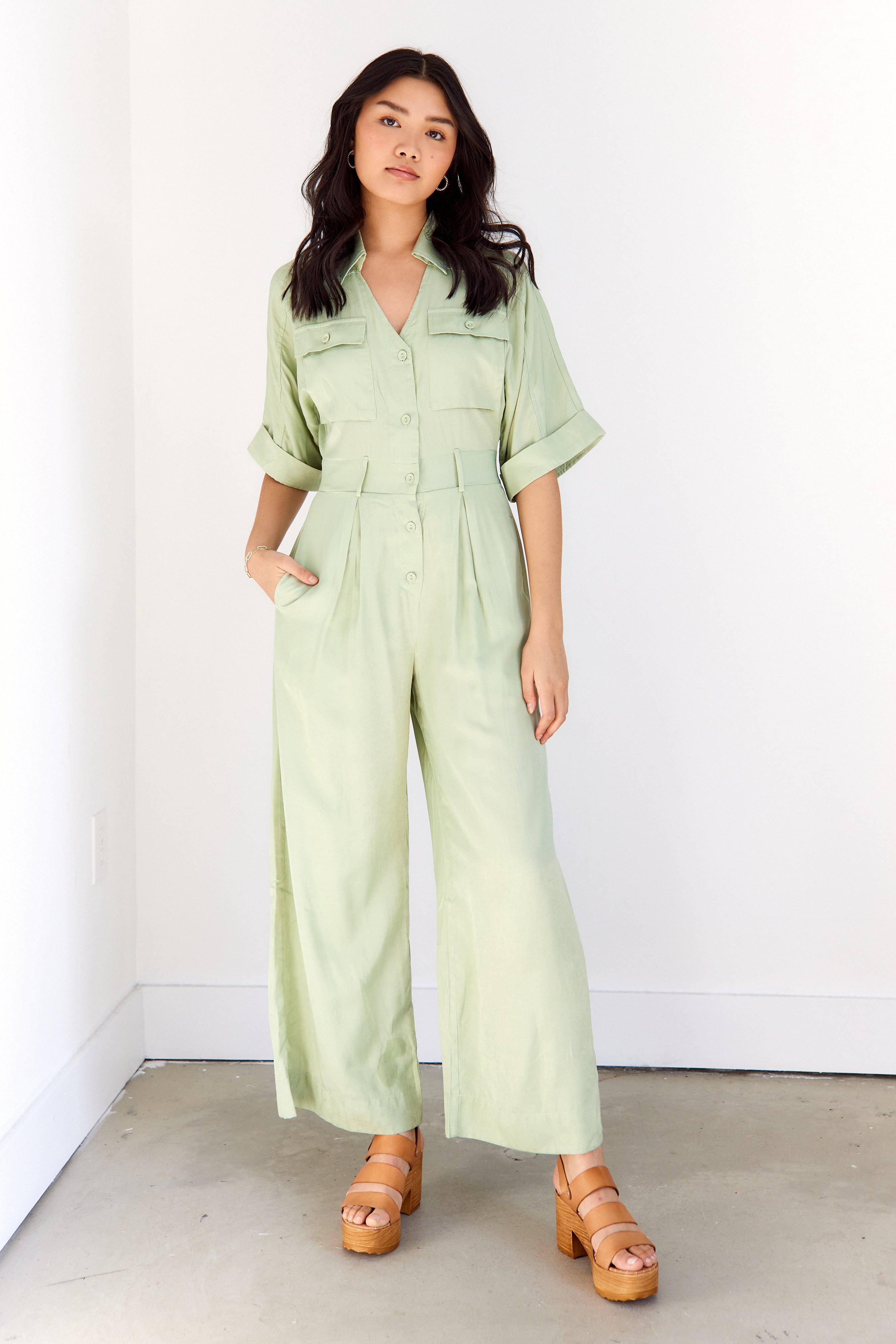 SALE - Chrissy Wide Leg Utility Jumpsuit