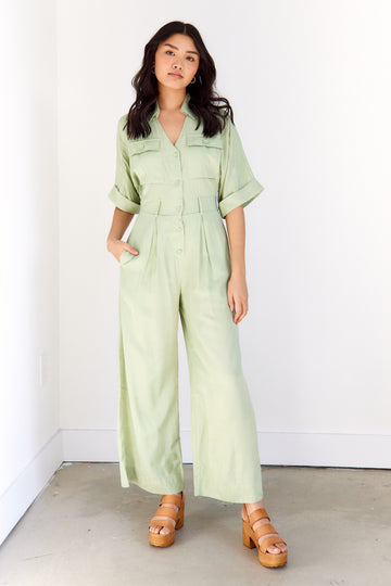 SALE - Chrissy Wide Leg Utility Jumpsuit