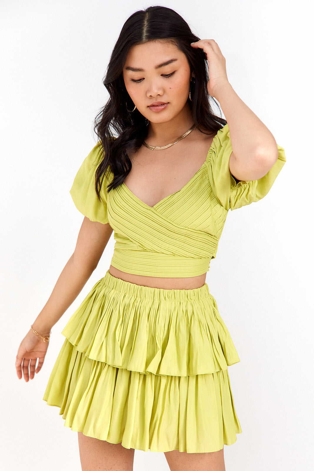 Amelia Pleated Tie Back Top