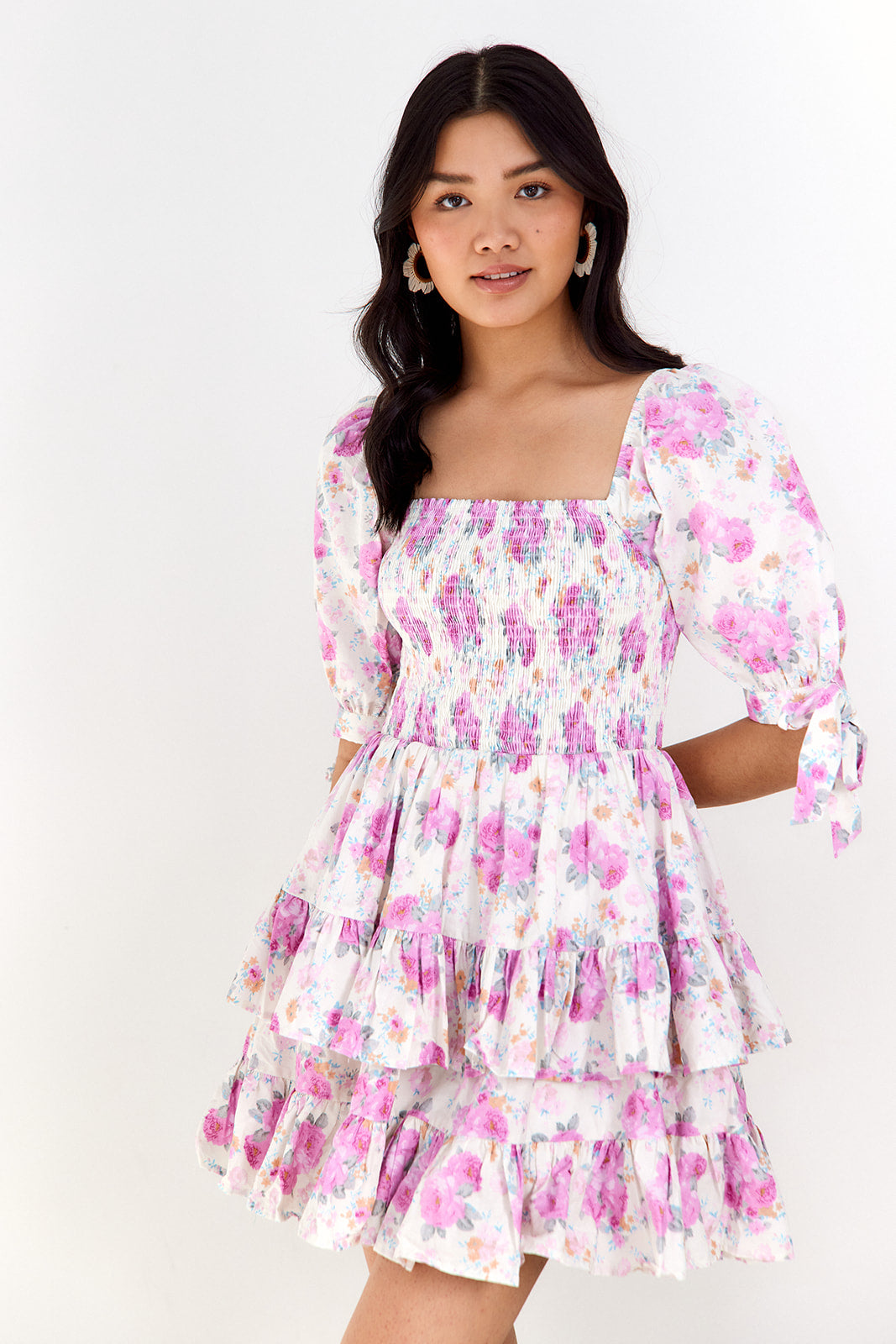 Sienna Floral Puff Sleeve Mini Dress