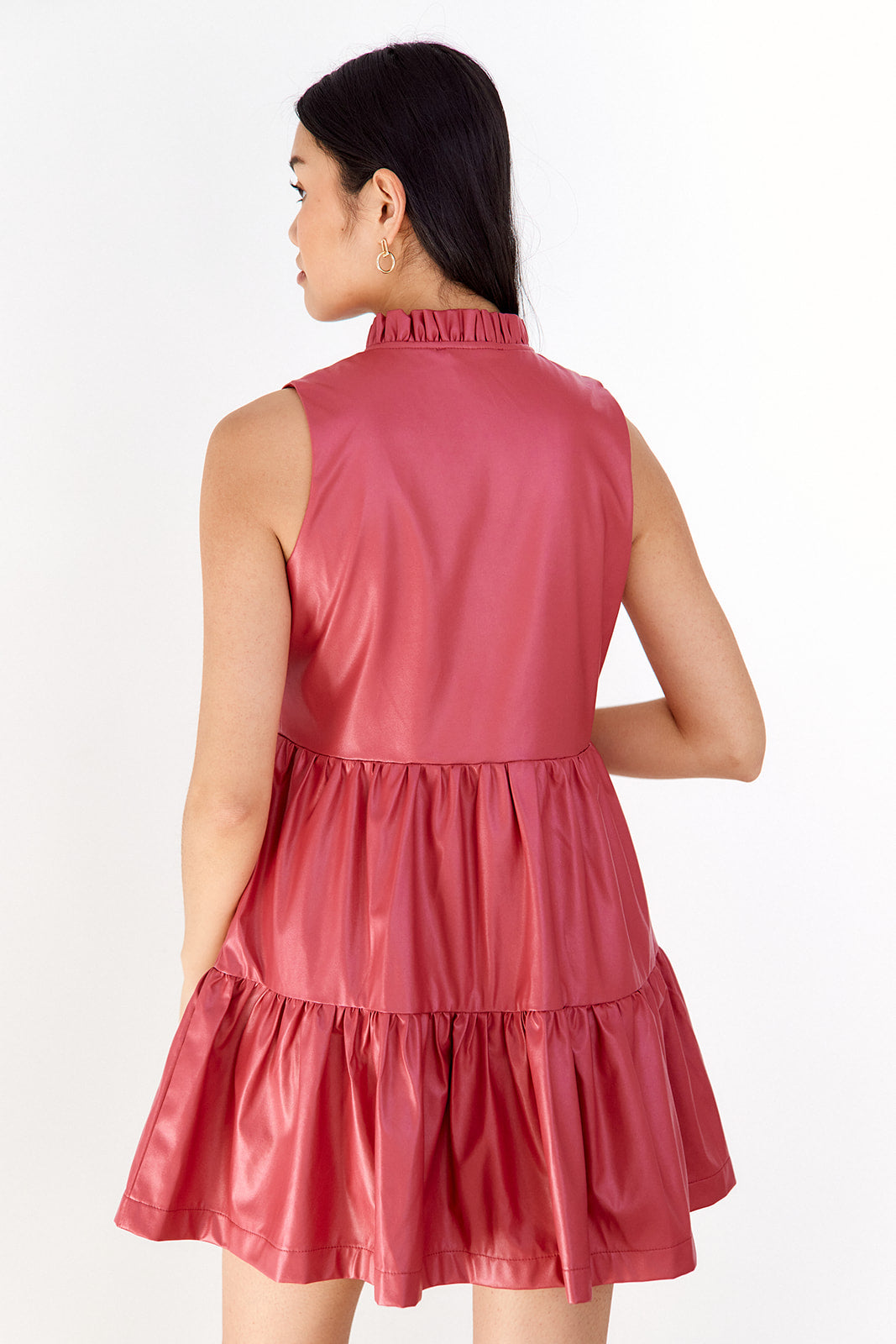 SALE - Margie Faux Leather Tiered Mini Dress