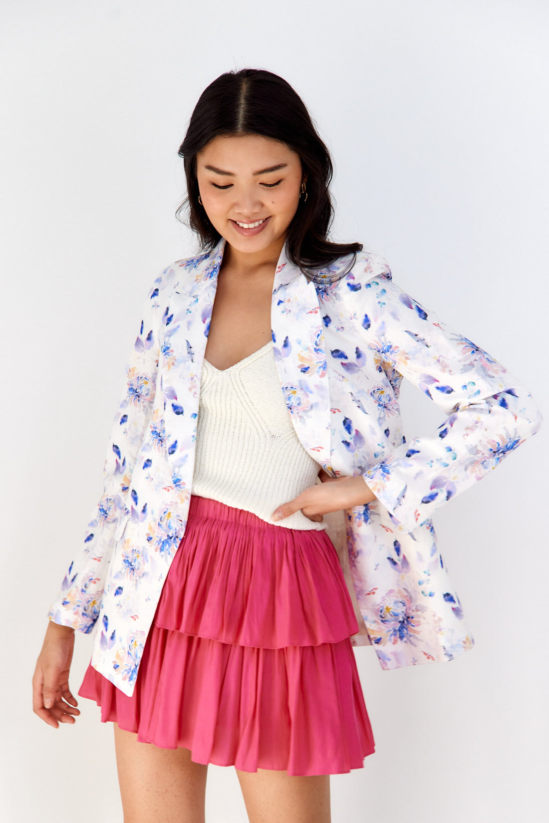 SALE - Sheila Floral Linen Blazer