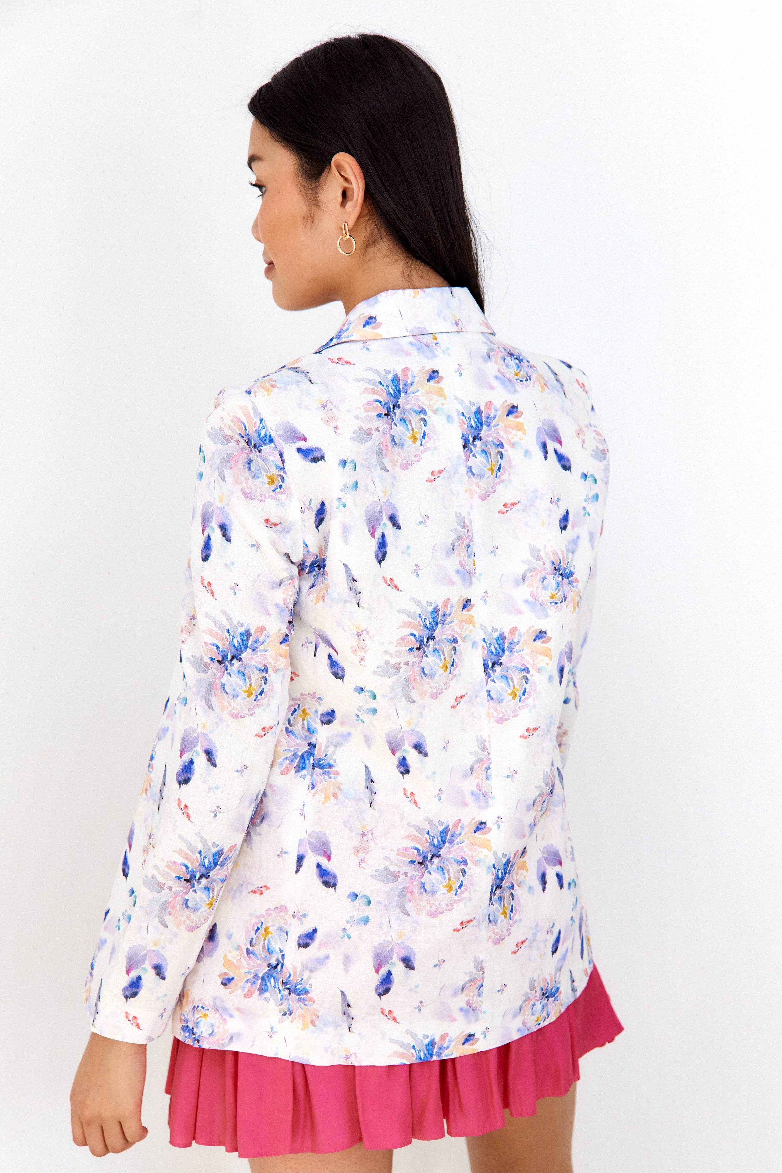 SALE - Sheila Floral Linen Blazer