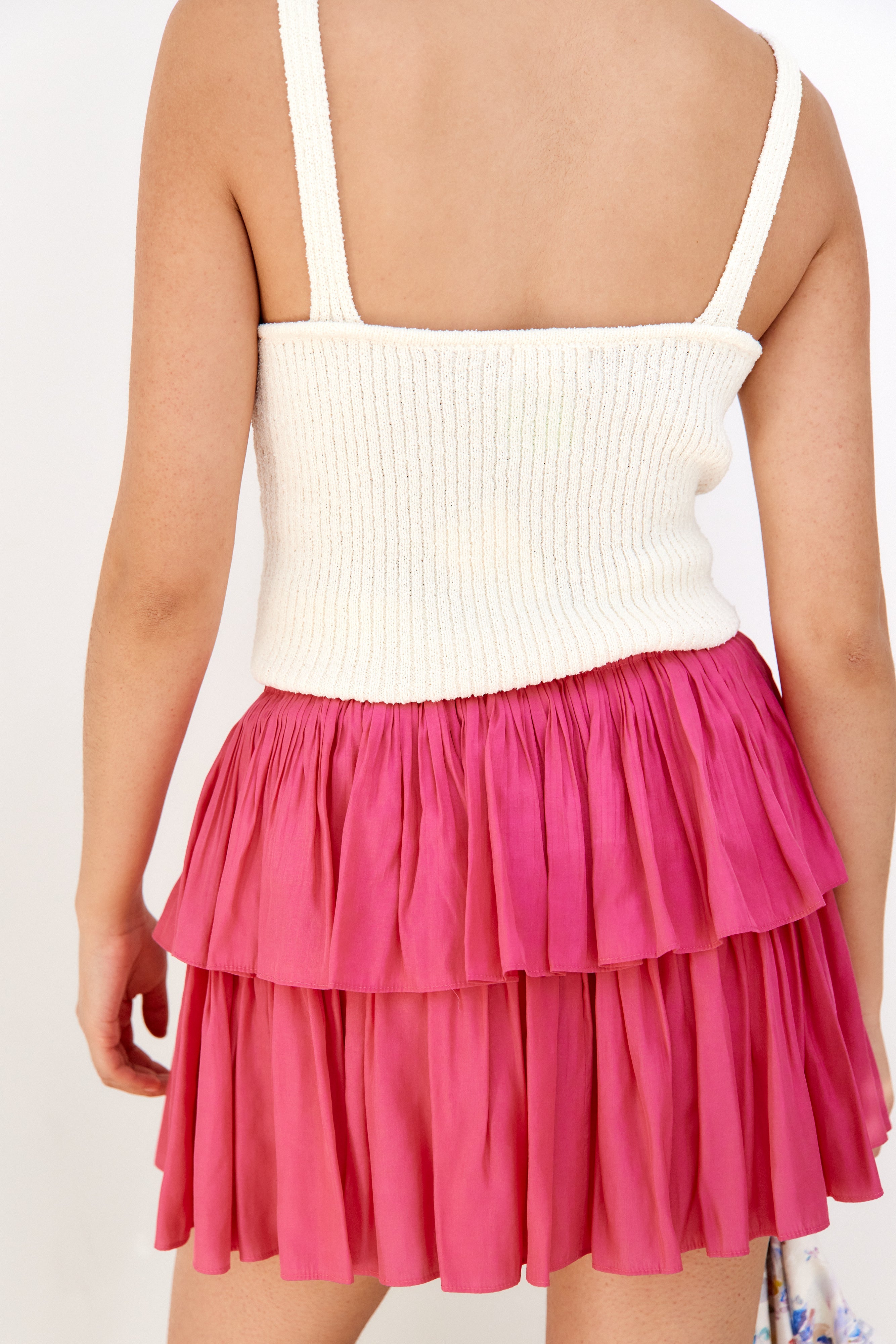 Amelia Tiered Pull On Mini Skirt