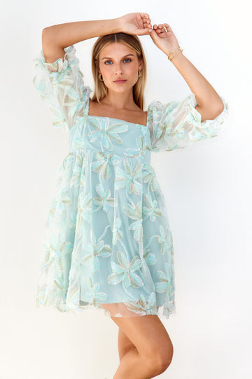 SALE - Gina Textured Floral Babydoll Dress