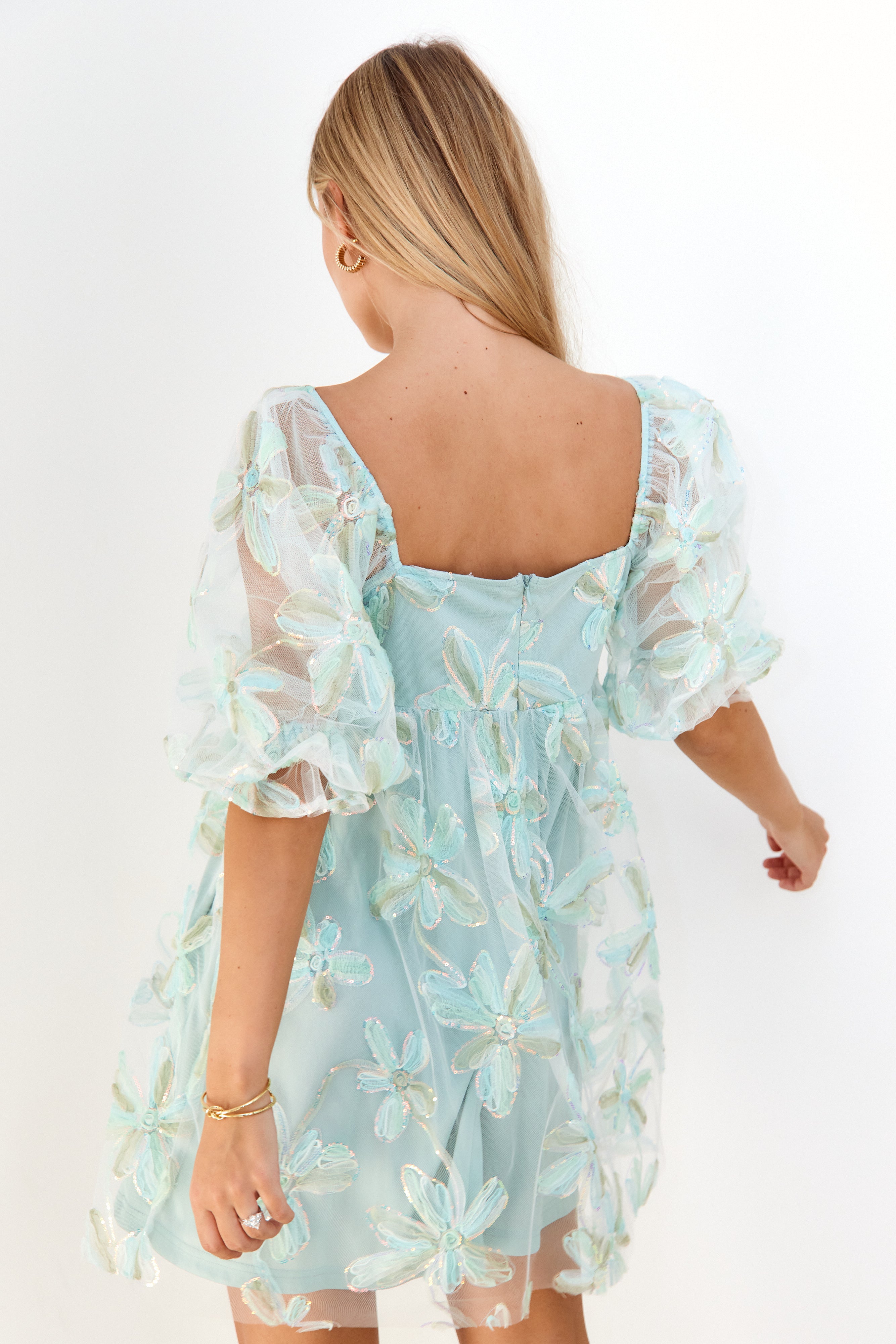SALE - Gina Textured Floral Babydoll Dress