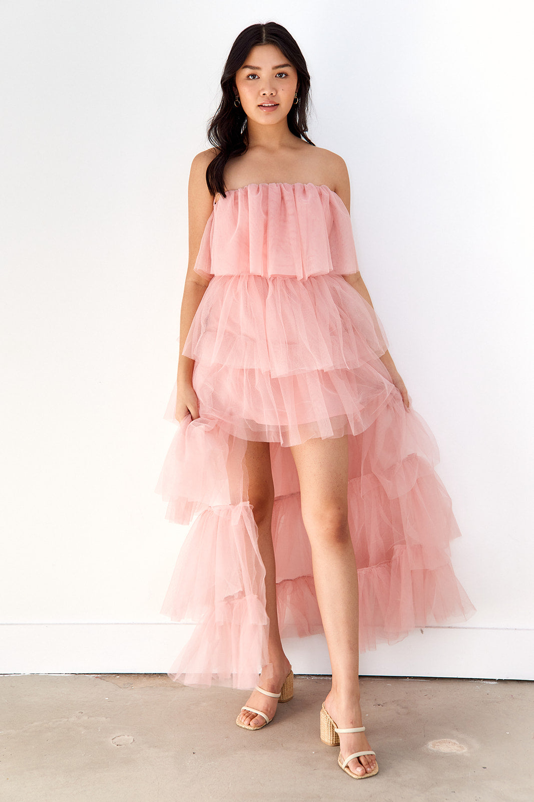 SALE - Lilly Strapless High Low Tulle Dress