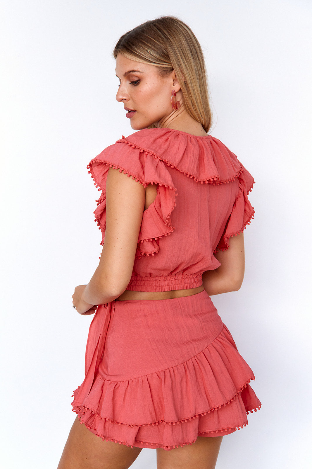 SALE - Bonita Pom Pom Wrap Top