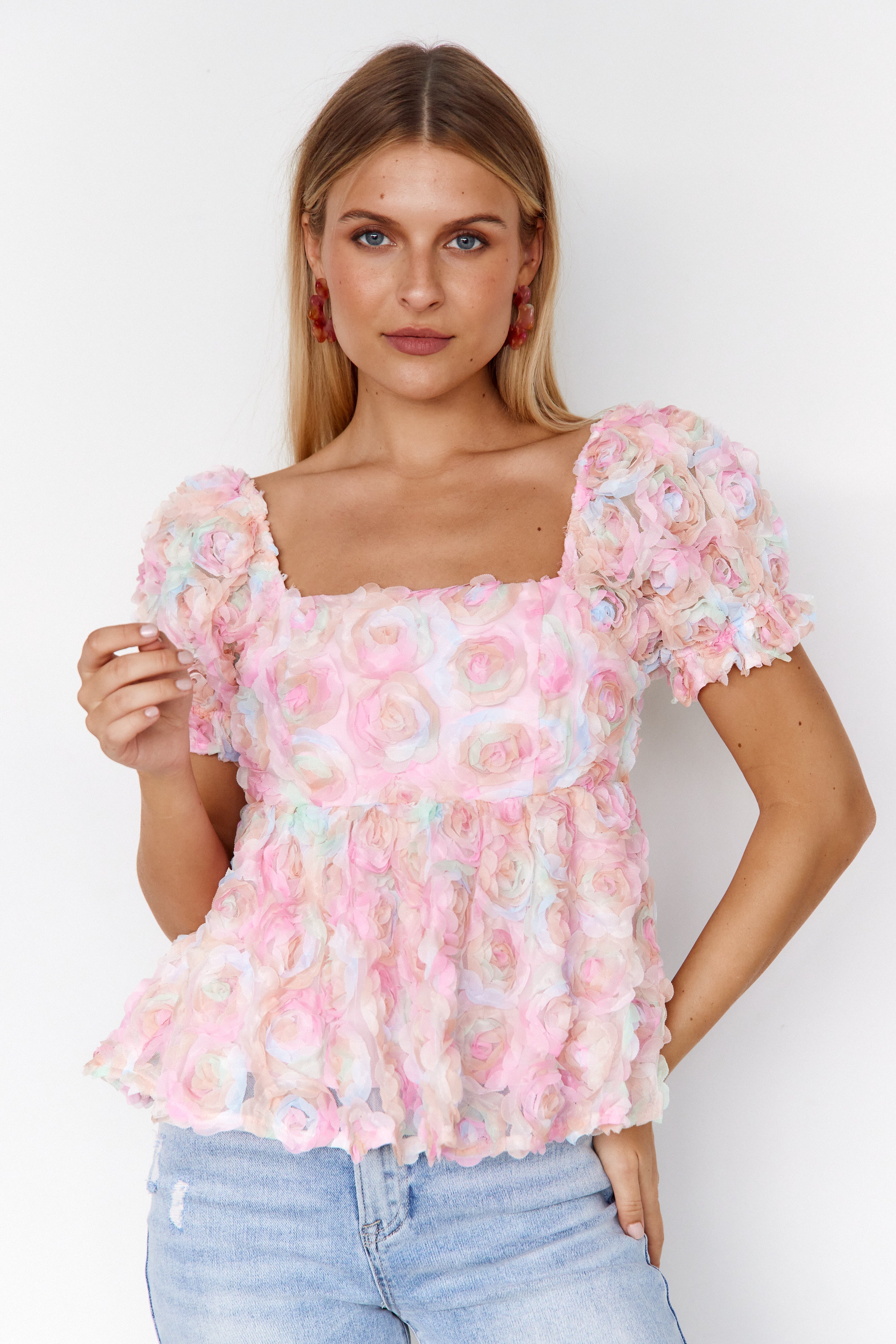 SALE - Dianne Embroidered Babydoll Top