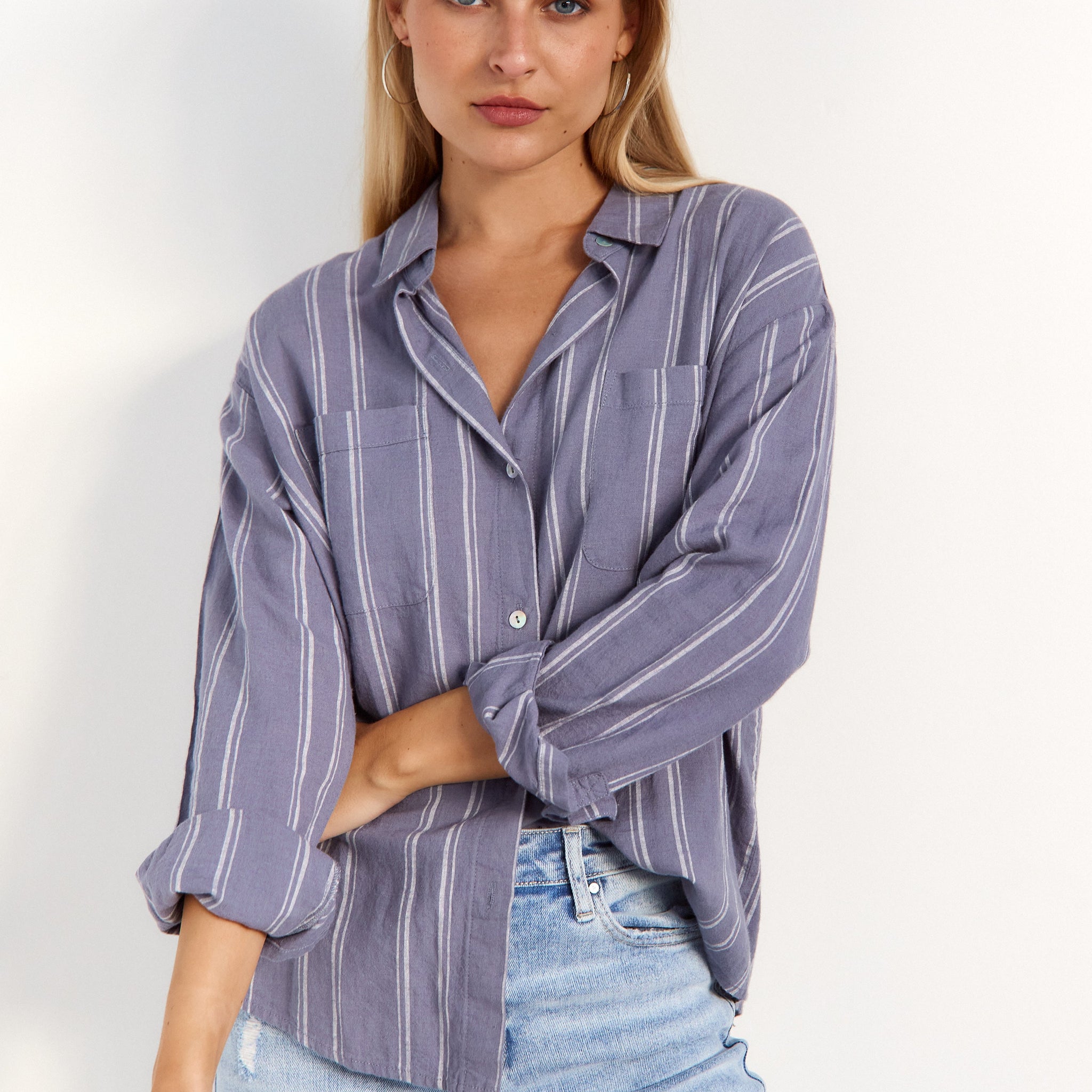 Z Supply Sunday Striped Button Up Shirt