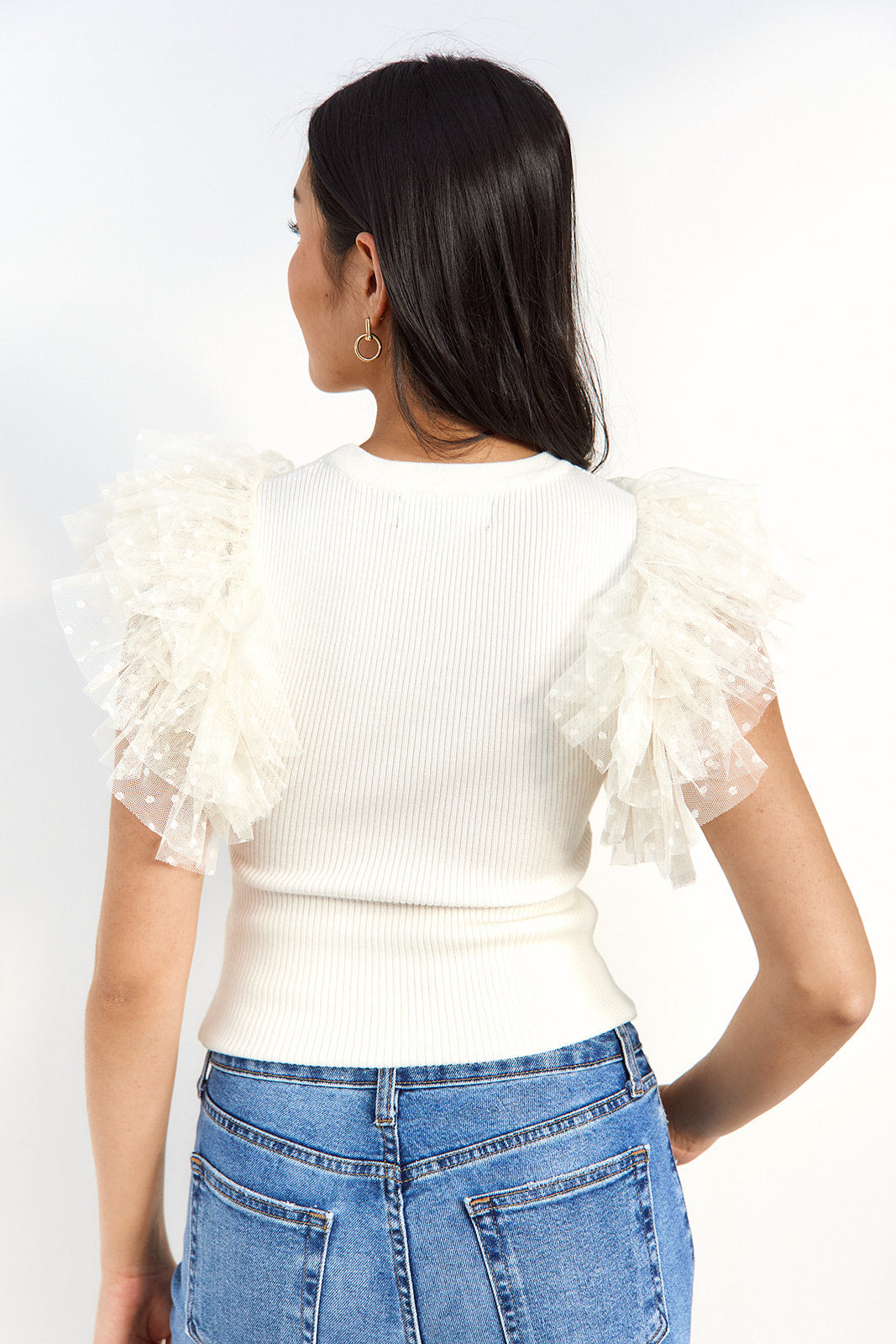 SALE - Ireland Tulle Sleeve Top