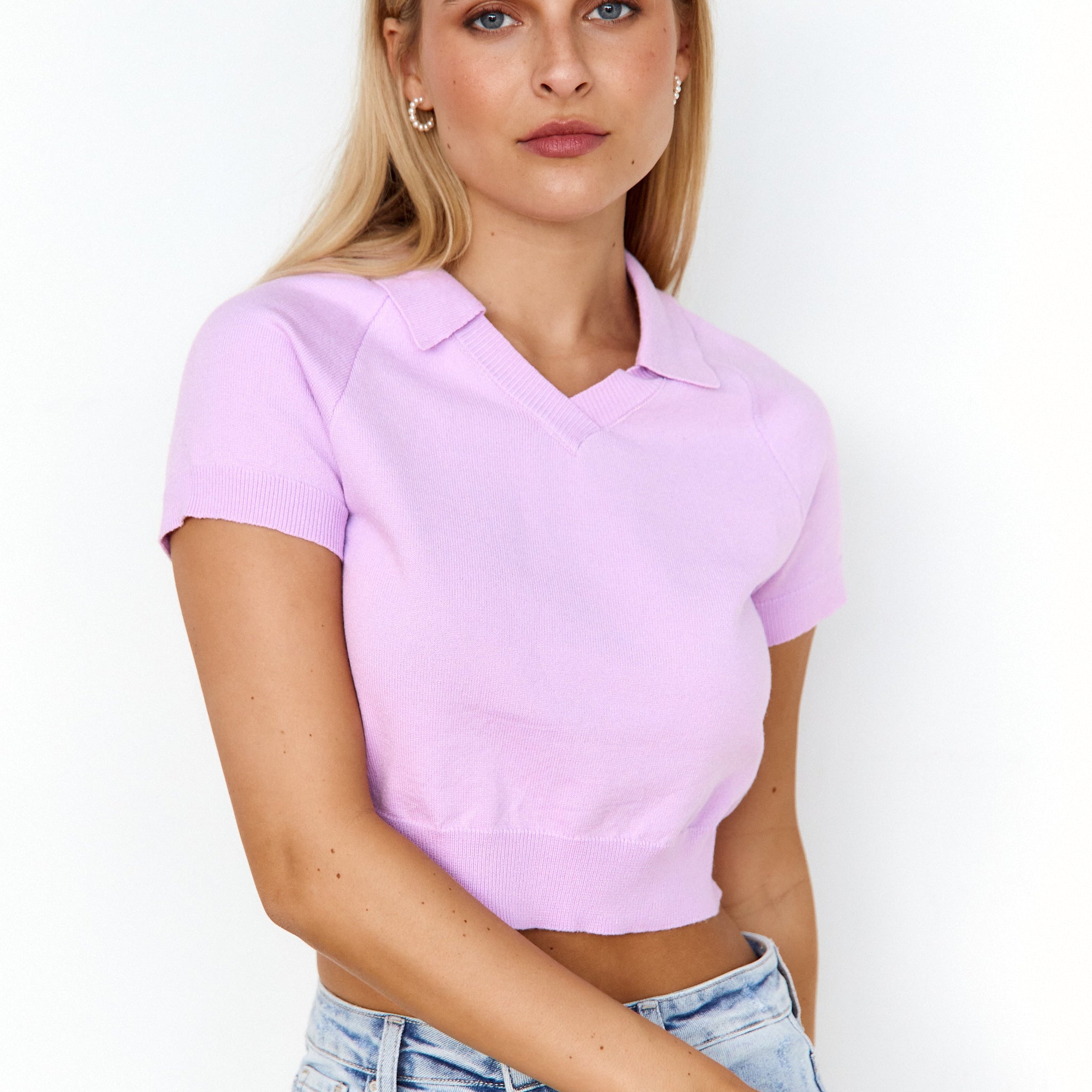 SALE - Veronica Cropped Collared Sweater