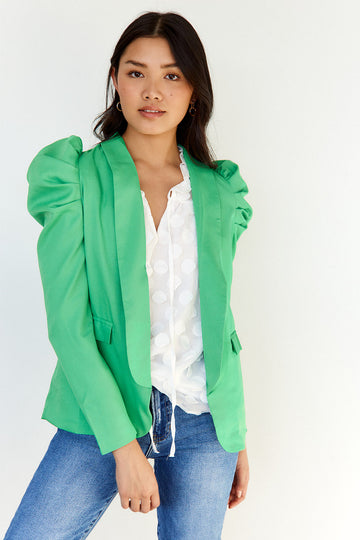 Angie Ruched Sleeve Blazer