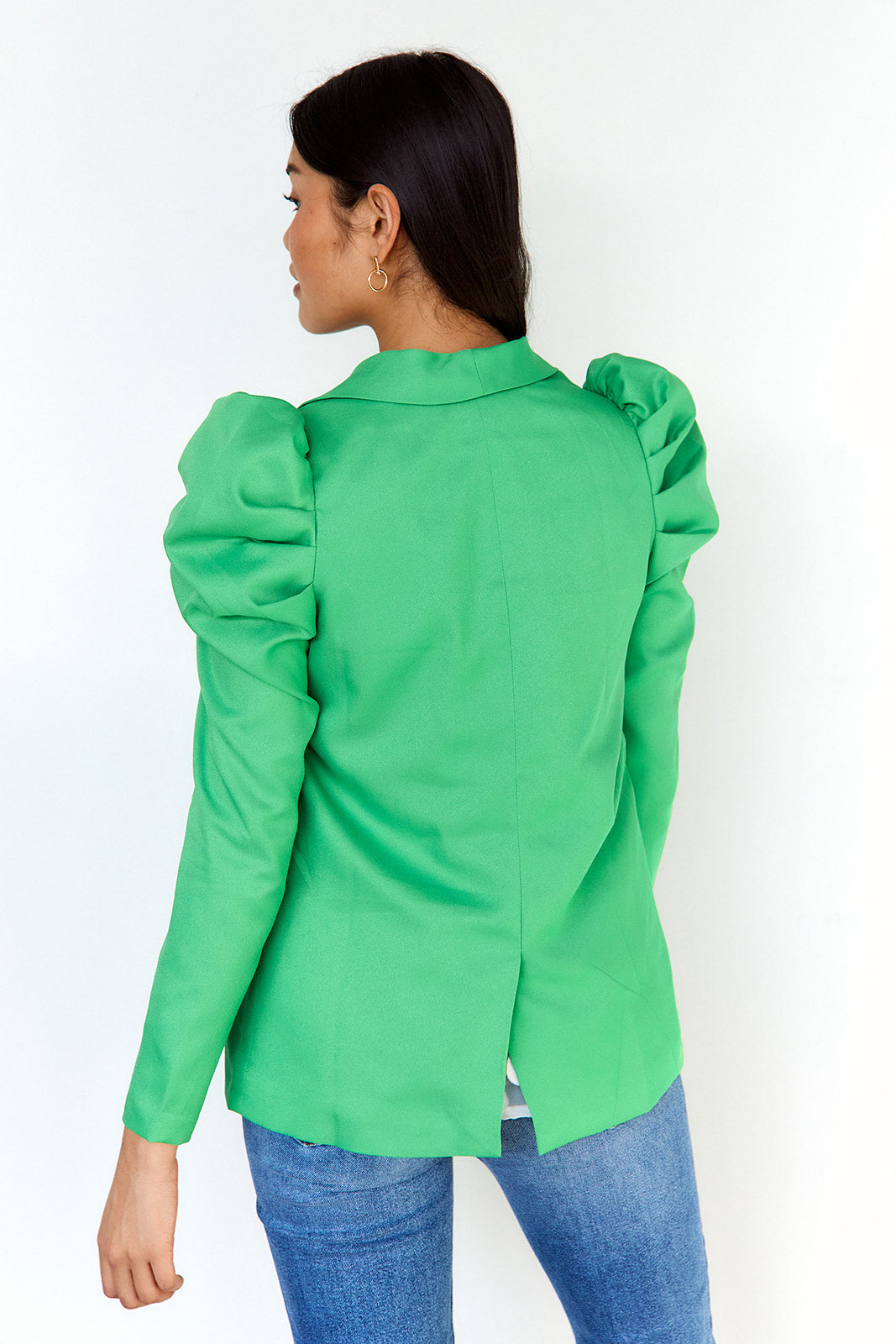 Angie Ruched Sleeve Blazer