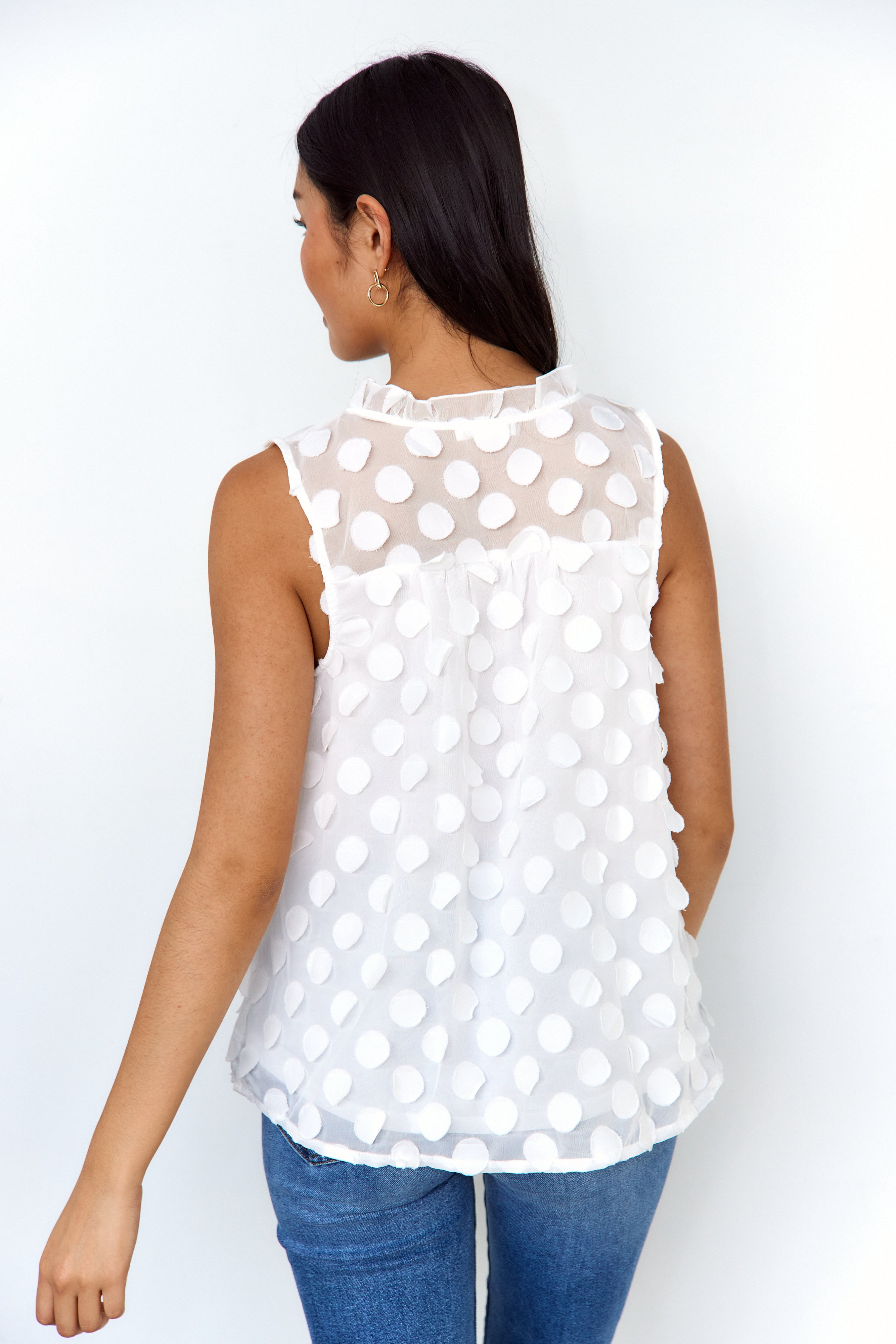 Landon Textured Polka Dot Top