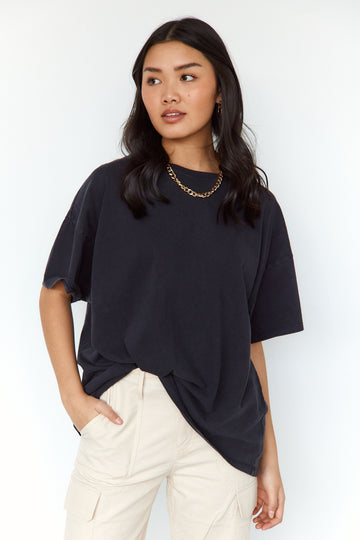 Libbi Oversized Acid Washed Tee