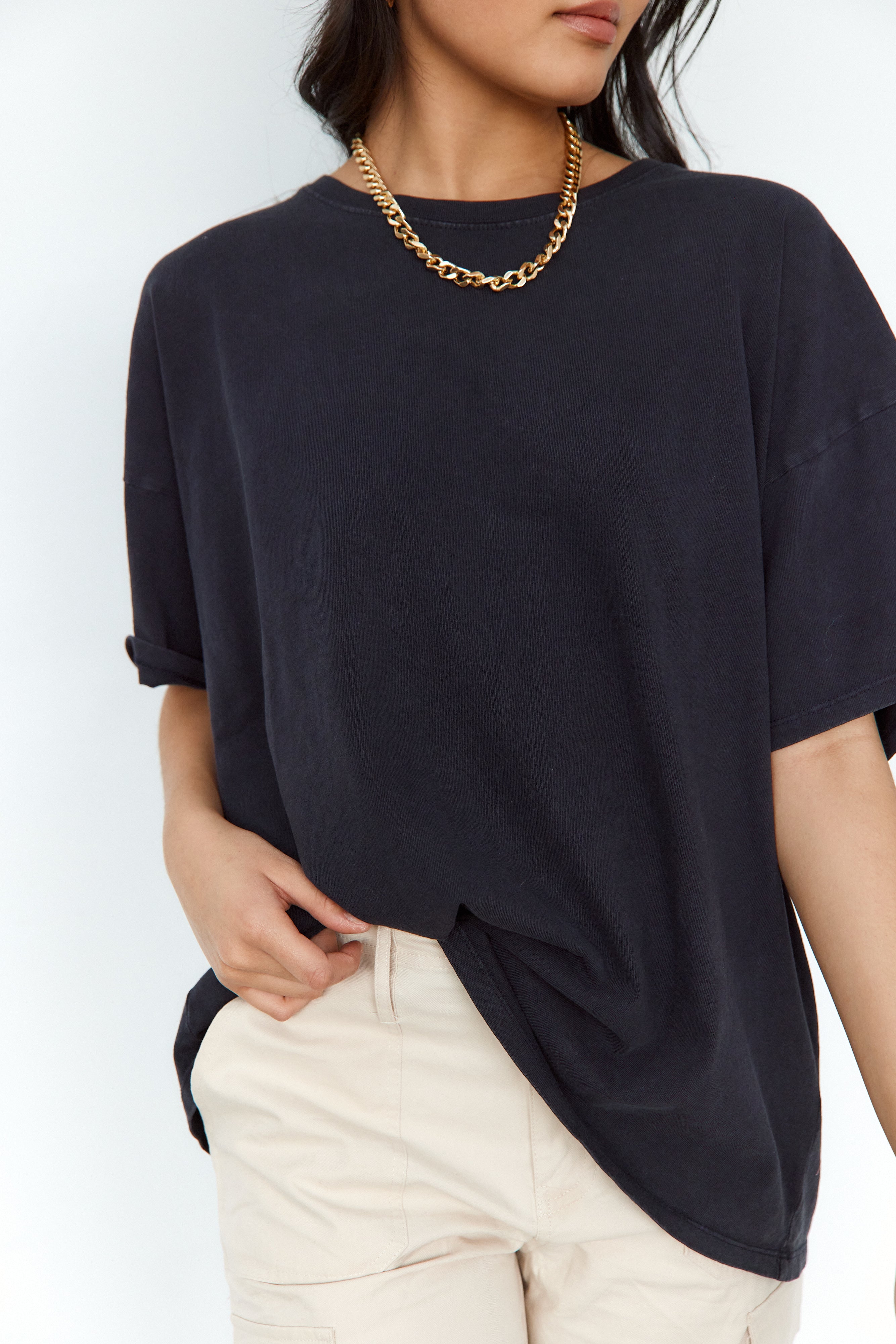 Libbi Oversized Acid Washed Tee