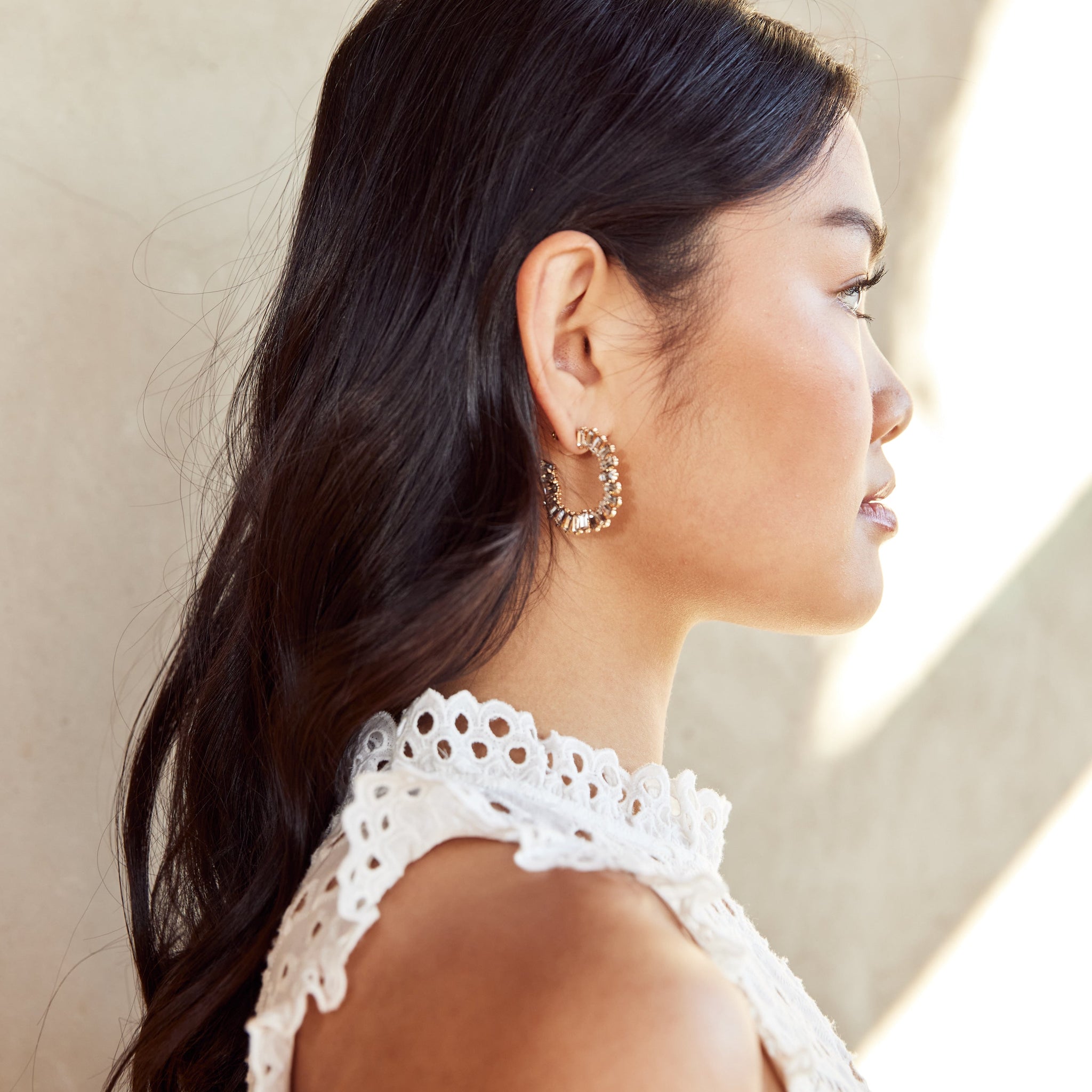 SALE - Mindy Rhinestone Hoop Earrings