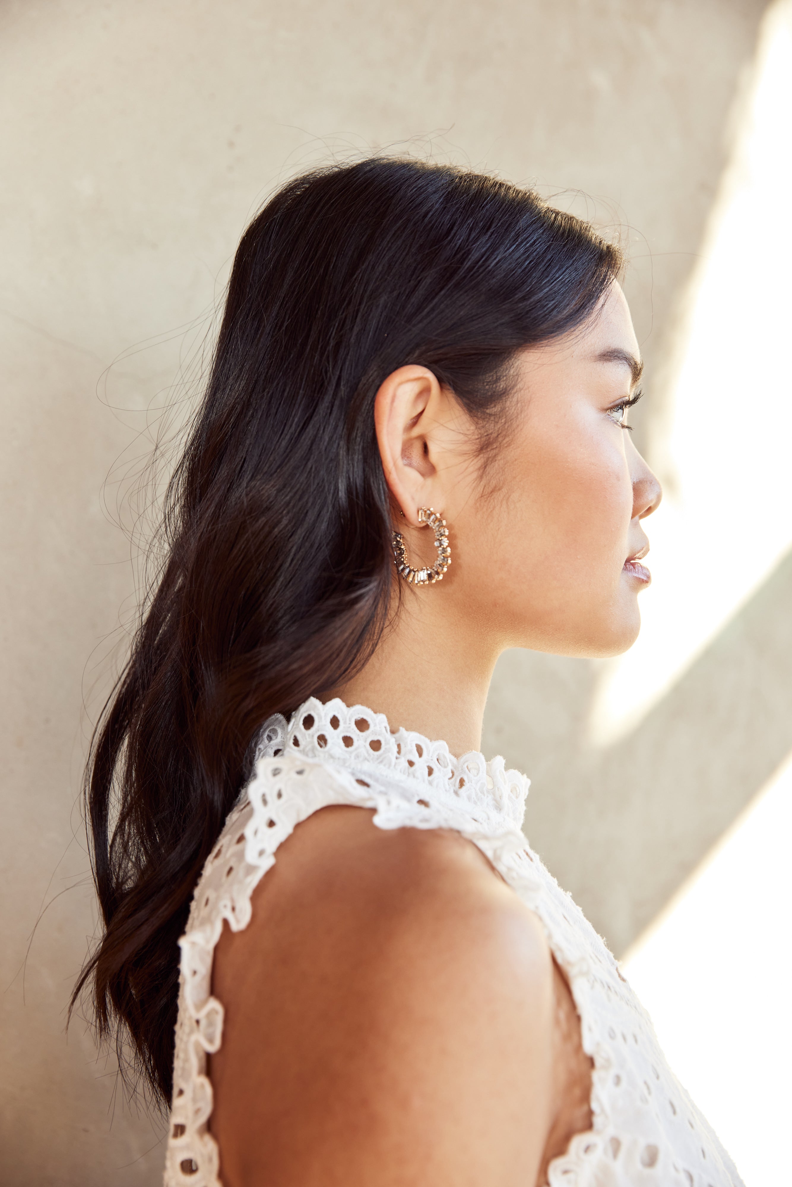 SALE - Mindy Rhinestone Hoop Earrings